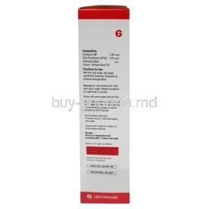 Candidox Shampoo,Ciclopirox 1% wv,Zinc Pyrithione 1% wv, Shampoo 100 mL,Glenmark Pharmaceuticals, Box information, Composition