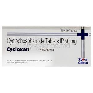 Cycloxan, Cyclophosphamide 50mg, Zydus Celexa, Box front view