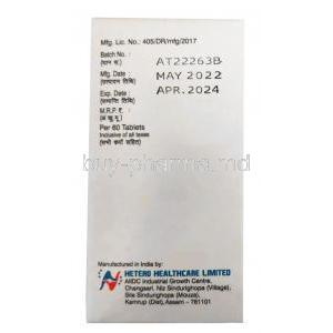 Dyronib, Dasatinib 70mg, 60tablets, Hetero Drugs Ltd, Box information