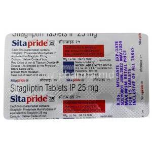 Sitapride 25, Sitagliptin 25mg, Micro Labs Ltd, Blisterpack information