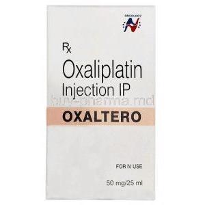 Oxaltero Injection, Oxaliplatin 50 mg, Injection, Hetero Healthcare, Box front view