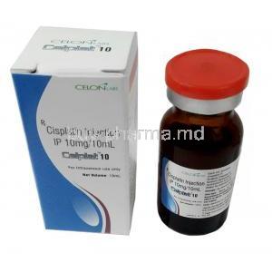 Celplat 10, Cisplatin 10 mg per 10mL, Injection 10mL, Celon, Box, Bottle