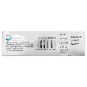 Lobet, Labetolol 100mg, Samarth, Box information, Mfg date, Exp date