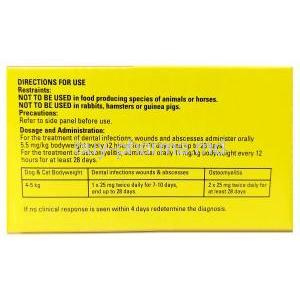 Antirobe For Dogs and Cats, Clindamycin 25 mg, Zoetis Australia, Box information, Direction for use