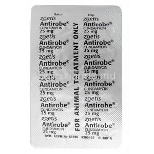 Antirobe For Dogs and Cats, Clindamycin 25 mg, Zoetis Australia, Blisterpack information
