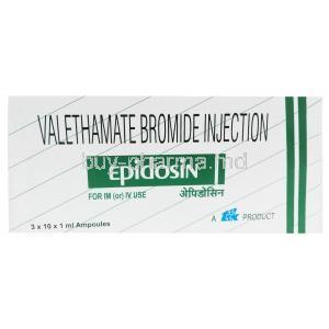 Epidosin Injection, Valethamate 8 mg, Injection 1mL,TTK Healthcare, Box front view