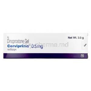 Cerviprime Gel, Dinoprostone 0.5 mg, Gel 3g, Zydus Healthcare, Box front view