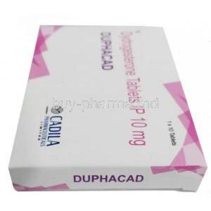 Duphacad, Dydrogesterone 10mg, Cadila Pharmaceuticals Ltd, Box side view