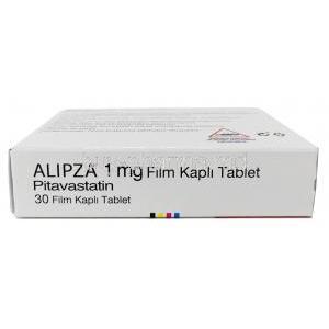 Alipza 1mg, Pitavastatin 1 mg, Pierre Fabre, Box bottom view