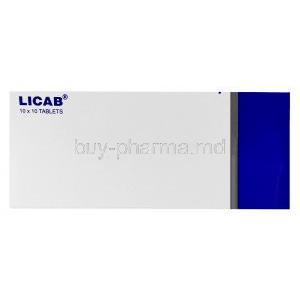 Licab, Lithium Carbonate 300 mg,Torrent Pharma, Box Top view