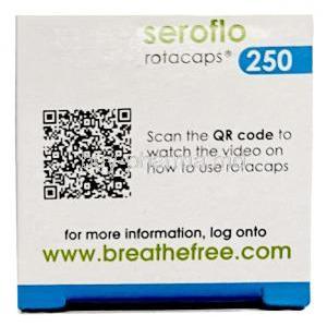 Seroflo, Salmeterol 50 mcg/ Fluticasone 250 mcg, Rotacap, 30caps, Cipla, Box information