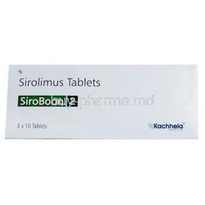 SiroBoon 2, Sirolimus(Rapamycin) 2mg, Kachhela Medex, Box front view