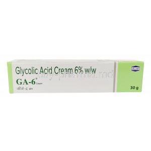 GA-6 Cream, Glycolic acid 6% w/w, Cream 30g, KLM Laboratories, Box front view