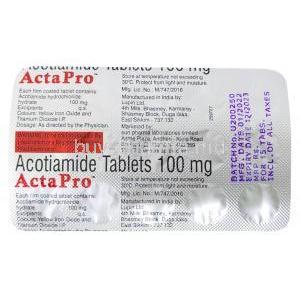 Actapro, Acotiamide 100 mg, Sun Pharma, Blisterpack information