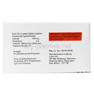 Actapro, Acotiamide 100 mg, Sun Pharma, Box information, Dosage, Warning