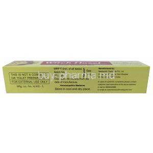 Witch Hazel Cream, Hamamelisvirginica, Calendula Officinalis Extract 1%,Cream 20g, Medisynth Chemicals, Box information,Manufacturer