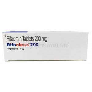 Rifaclean 200, Rifaximin 200 mg, Emcure Pharmaceuticals Ltd, Box top view