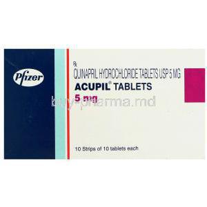 Acupil, Generic Accupril,  Quinapril Box