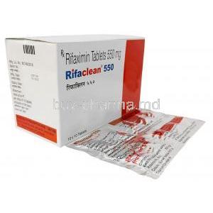 Rifaclean 550, Rifaximin 550 mg, Emcure Pharmaceuticals Ltd, Box, Sheet