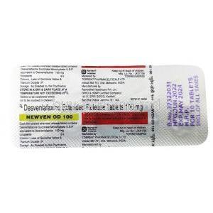 Newven OD, Desvenlafaxine 100mg, Torrent Pharmaceuticals Ltd, Blisterpack information