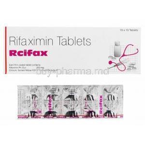 Rcifax, Rifaximin 200mg box and tablets