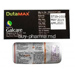 5390-Dutamax, Dutasteride 0.5mg, Box, Blisterpack  information,Mfg date, Exp date