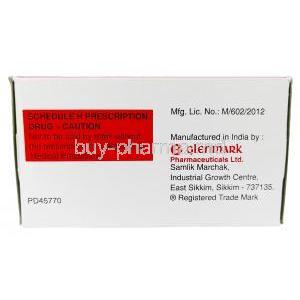 Ziten, Teneligliptin 20 mg, Glenmark Pharmaceuticals, Box information, Manufacturer