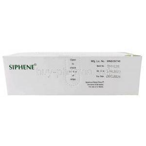 Siphene, Clomiphene 50 mg, Serum Institute Of India Ltd, Box information, Mfg date, Exp date