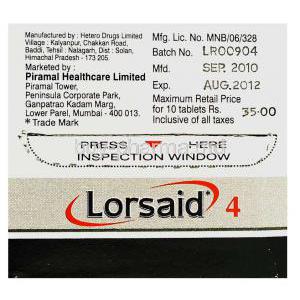 Lorsaid 4,  Lornoxicam  Manufacturer Information