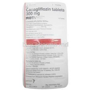 Motivyst, Canagliflozin 300mg, Janssen Pharmaceuticals, Blisterpack information