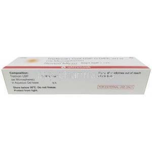 Revize Micro Gel, Tretinoin 0.04%,Microsphere Gel 15g,Glenmark Pharmaceuticals, Box information, Composition, Storage