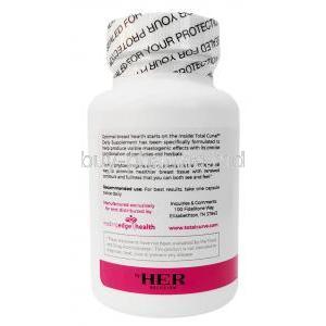 Total Curve for Breast Enhancement, 60Capsules, Leading Edge, Bottle information, Recommendation for use