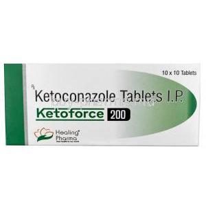 Ketoforce, Ketoconazole 200mg, Healing Pharma India Pvt Ltd, Box front view