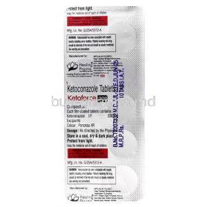 Ketoforce, Ketoconazole 200mg, Healing Pharma India Pvt Ltd, Blisterpack information