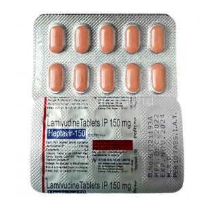 Heptavir, Lamivudine 150mg,10tablets,Hetero Healthcare Ltd, Blisterpack