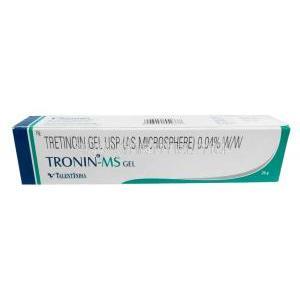 Tronin MS Gel, Tretinoin Microspheres 0.04%, Gel 20g,Talent India, Box front view