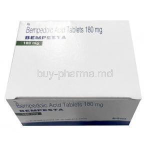 Bempesta, Bempedoic acid 180mg, Torrent Pharmaceuticals Ltd, Box top view
