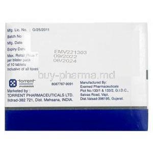 Bempesta, Bempedoic acid 180mg, Torrent Pharmaceuticals Ltd, Box information, Mfg date, Exp date