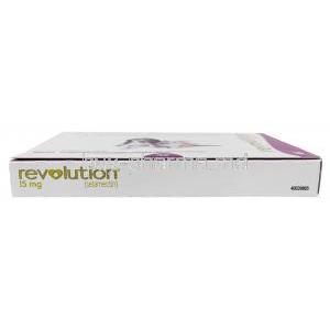 Revolution for Puppy & Kitten & Rabbits, Selamectin 15mg (60mg/mL),0.25mL x 3 packs, Spot on, Zoetis,Box Bottom view