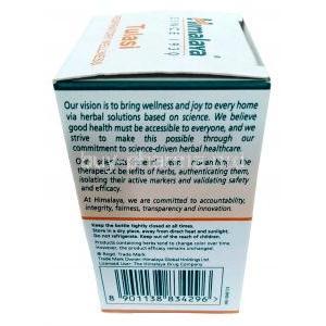 Himalaya Tulasi Respiratory Wellness, Tulasi Extract ( Ocimum Sanctum) 250mg, 60 tablets, Himaraya, Box information, Storage