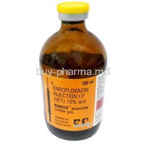 Enrox Injection, Enrofloxacin injection 10%, 100mL, Alembic, Bottle front view