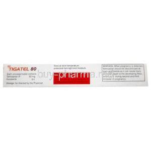 Tigatel, Telmisartan 80mg, Sun Pharmaceutical Industries, Box information, Caution