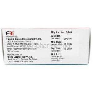 Flumacon Injection, Flumazenil 0.1mg per mL, 5mL X 5 ampoules,Divine Laboratories, Box information