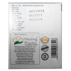 Telmaheal 80, Telmisartan 80mg, Healing Pharma India, Box Information