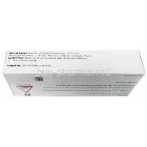 Fampyra, Fampridine 10mg, Biogen, Box bottom view