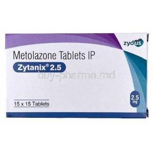 Zytanix 2.5, Metolazone 2.5mg, Zydus Cadila, Box front view