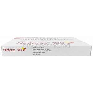 Nintena, Nintedanib 100mg, Soft Gelatin Capsule, Sun Pharmaceutical, Box information, Manufacturer