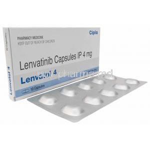 Lenvatol, Lenvatinib 4mg, Cipla Ltd, Box, Blisterpack