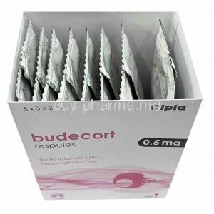 Budecort Respules, Budesonide 0.5 mg, 5respules X 8packs(1box), Cipla, Box, Contents