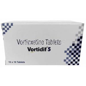 Vortidif, Vortioxetine 5mg, Sun Pharmaceutical,Box front view